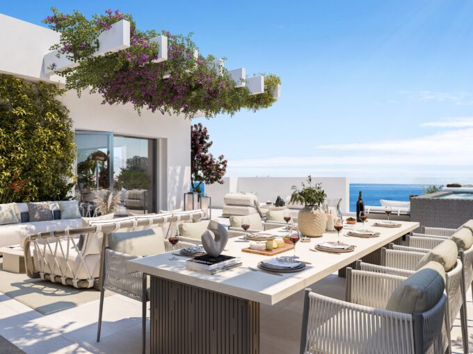 Outdoor New Apartment for Sale in Casares Golf. Real estate for sale in Marbella.