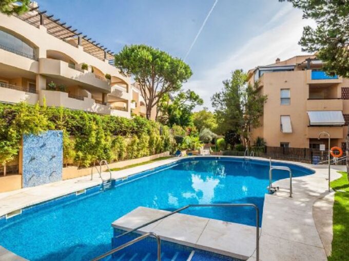 Pool area Beachside Apartment for Sale in Elviria. Property for sale in Marbella.
