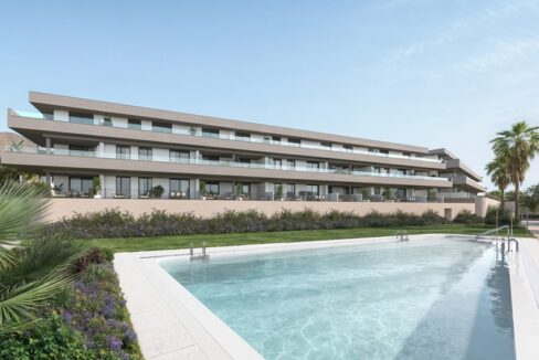 Pool New Modern Apartment for Sale in Estepona. Property for sale in Marbella.