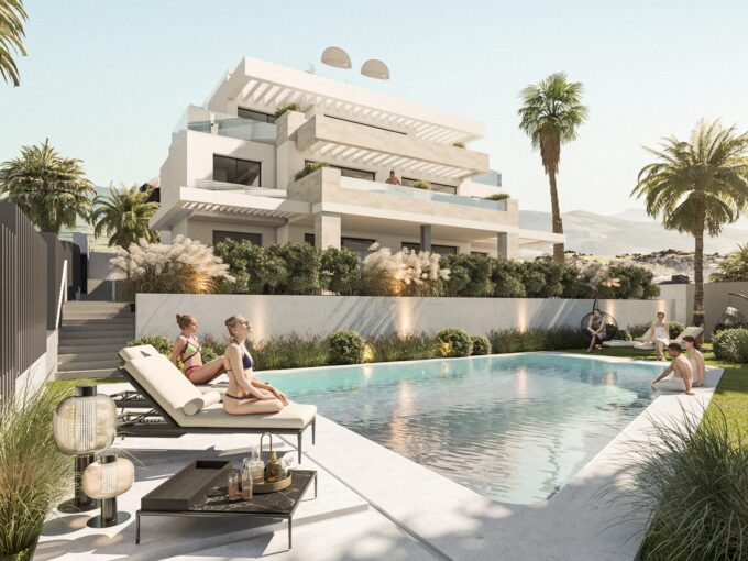 Pool New Premium Coastal Apartment for Sale Estepona. Property for sale in Marbella.