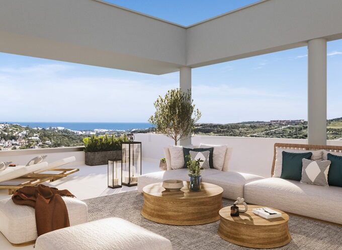 Terrace New Modern Apartment for Sale in Estepona. Property for sale in Marbella.