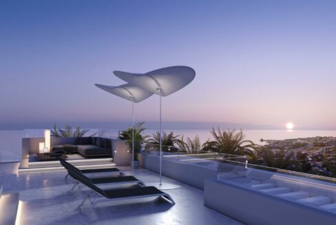 Terrace New Premium Coastal Apartment for Sale Estepona. Property for sale in Marbella.