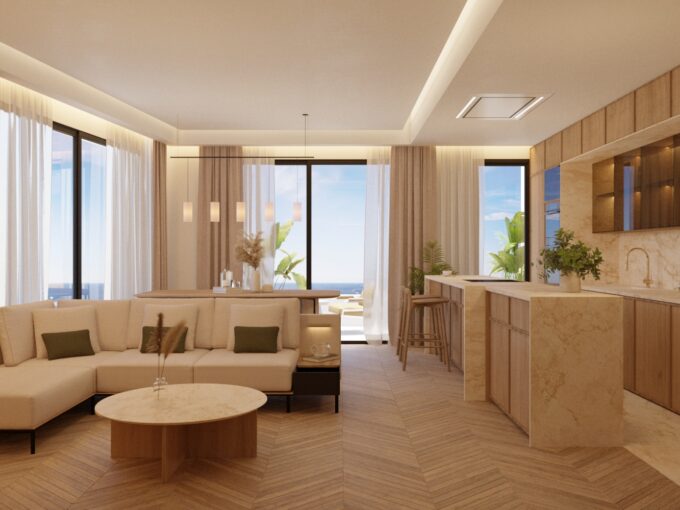 Living room New Beachfront Apartment in Malaga for Sale. Property for sale in Marbella.