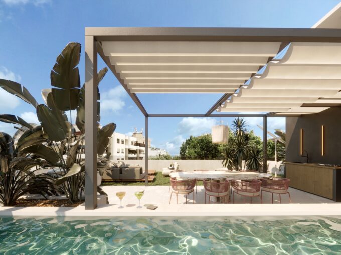 Private pool New Built Apartment for Sale in the Heart of Marbella. Real estate for sale in Marbella.