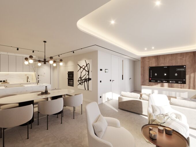 Salon New Built Apartment for Sale in the Heart of Marbella. Real estate for sale in Marbella.
