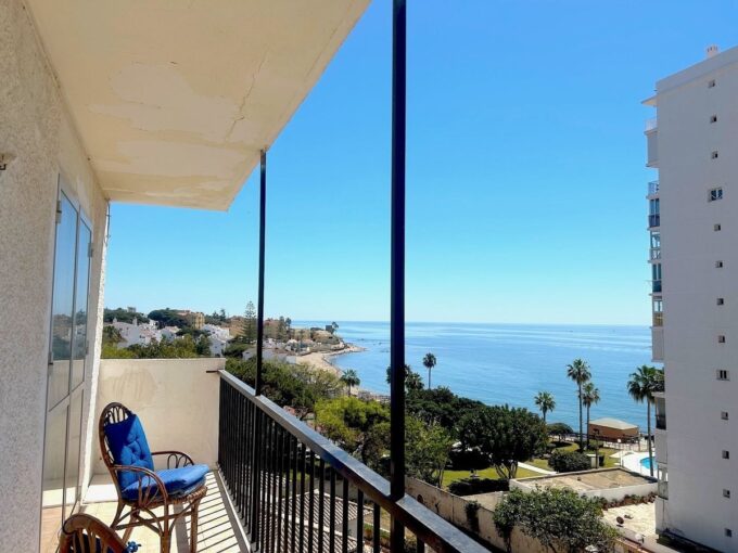 Terrace view Frontline Beach Apartment for Sale in Calahonda. Property for sale in Marbella.