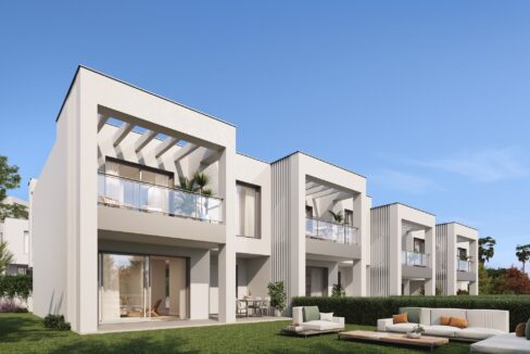 Exterior New Modern Townhouse for Sale in Elviria Beach. Property for sale in Marbella.