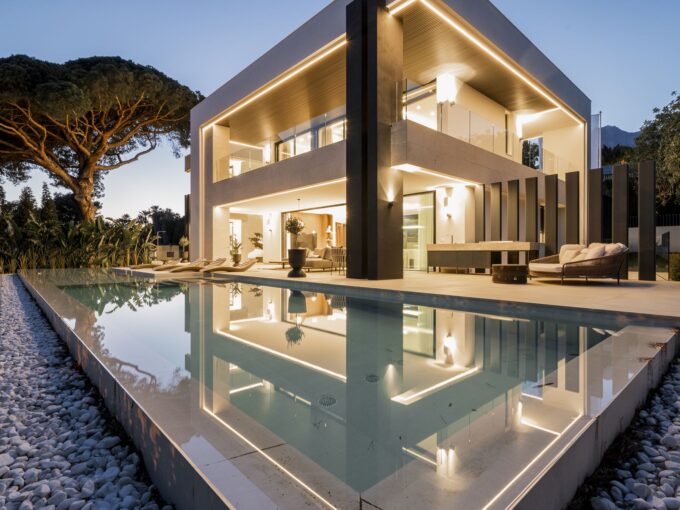 Lights Sophisticated Newly Built Villa for Sale. Real estate for sale in Marbella.
