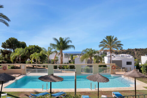 Pool area Apartment for Sale in La Resina Golf. Property for sale in Marbella.