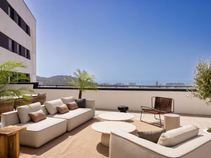 Sunny terrace New Built Apartment for Sale in Malaga. Real estate for sale in Marbella.