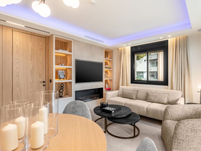 Living room Design Apartment for Sale in the Heart of Puerto Banús. Property for sale in Marbella.