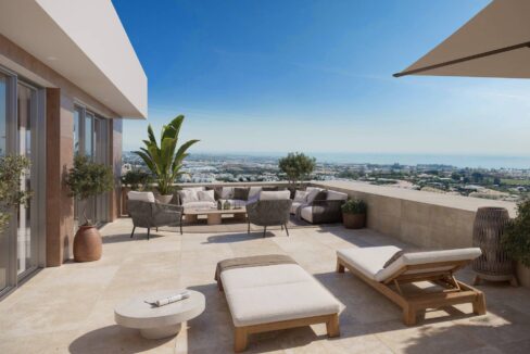 Terrace New Apartment for Sale on the New Golden Mile. Property for sale in Marbella.