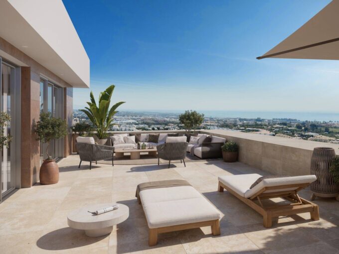 Terrace New Apartment for Sale on the New Golden Mile. Property for sale in Marbella.