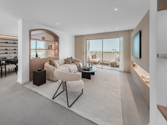 Living area Duplex Penthouse for Sale in Los Belvederes. Property for sale in Marbella.