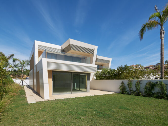 Garden Brand New Semi-Detached Villa for Sale in Mijas.