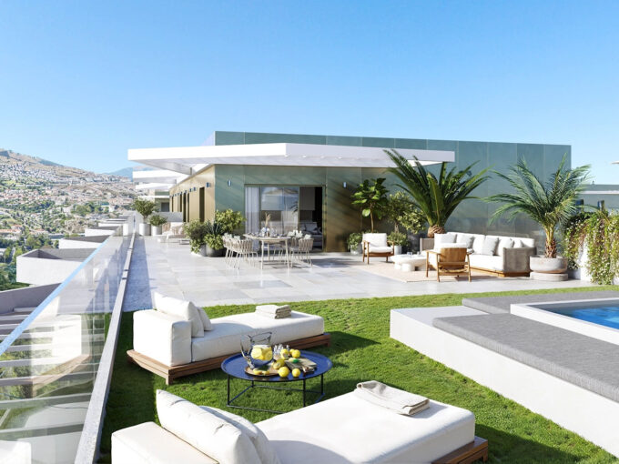 Pool area Newly Built Apartments for Sale in Fuengirola. Property for sale in Marbella.