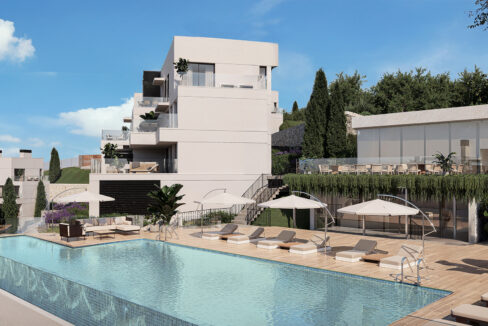 Pool Newly Built Apartment for Sale in La Cala Golf. Real estate for sale in Marbella.