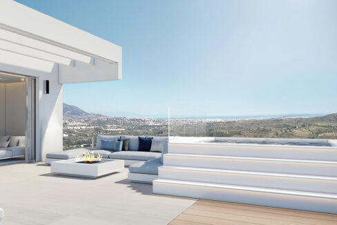 Solarium Newly Built Apartment for Sale in La Cala Golf. Real estate for sale in Marbella.