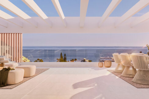 Terrace New Beachside Apartment in Estepona for Sale. Property for sale in Marbella.
