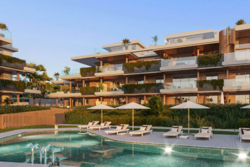 Exterior New Apartment for Sale in Cancelada. Real estate for sale in Marbella.