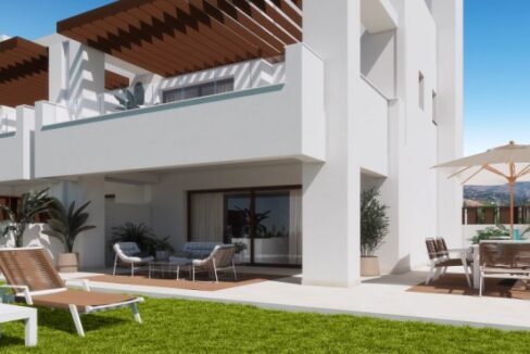 Garden New Frontline Golf Townhouse for Sale in La Cala Resort.