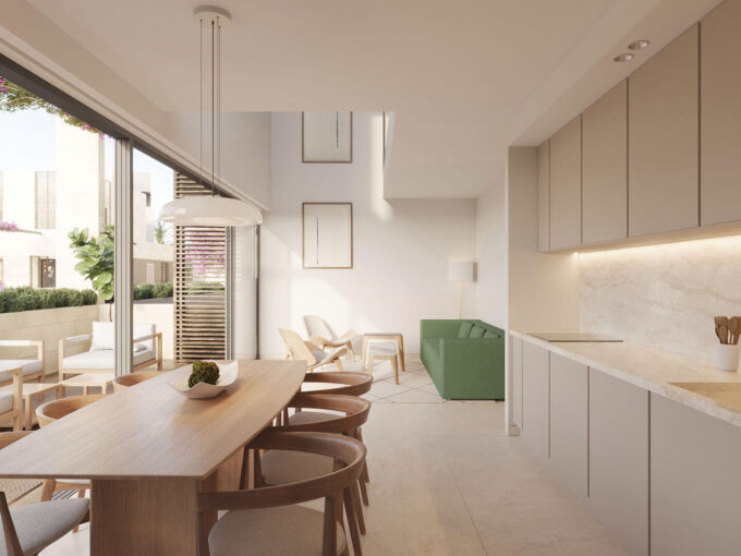 Kitchen open Beachside New Built Apartment for Sale in Estepona. Marbella