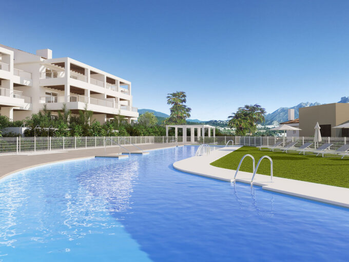 Pool New Apartment for Sale in Benahavis. Real estate for sale in Marbella.
