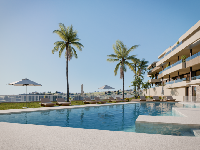 Pool New Apartment for Sale in Mijas. Real estate for sale in Marbella.