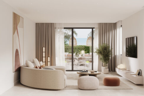 Salon New Apartment for Sale on the New Golden Mile. Property for sale in Marbella.