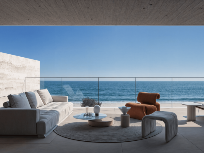 Solarium New Beachfront Apartment for Sale in Manilva. Property for sale in Marbella.