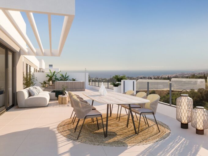 Terrace New Apartment for Sale in Altos de Los Monteros, Marbella