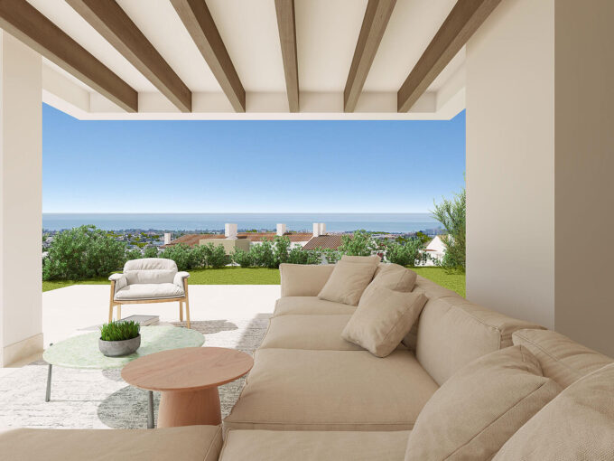 Terrace New Apartment for Sale in Benahavis. Real estate for sale in Marbella.