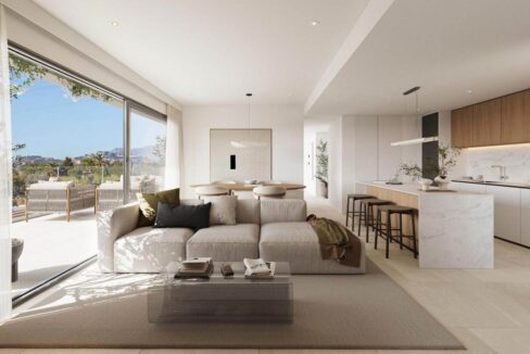 Living room New Apartment for Sale in La Cala de Mijas. Property for sale in Marbella.