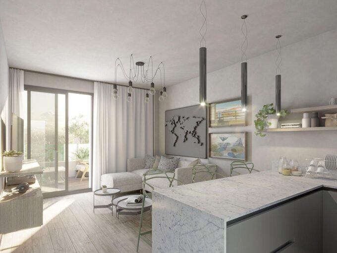Open kitchen Newly Built Apartment in Mijas for Sale. Real estate for sale in Marbella.