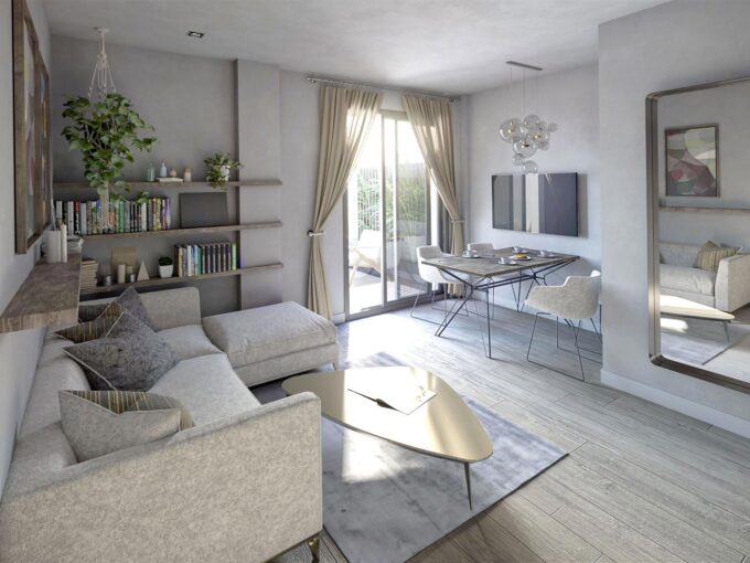 Salon Newly Built Apartment in Mijas for Sale. Real estate for sale in Marbella.