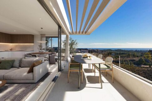 Terrace New Apartment for Sale in La Cala de Mijas. Property for sale in Marbella.