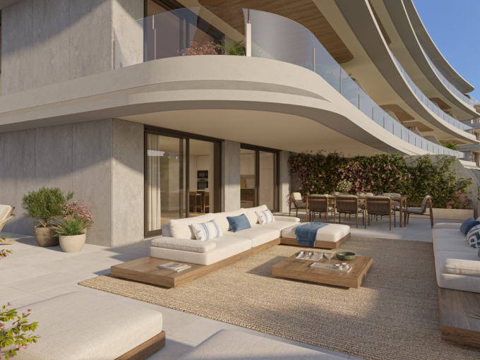 Terrace New Luxury Apartment for Sale in El Chaparral Alto, Mijas, Marbella