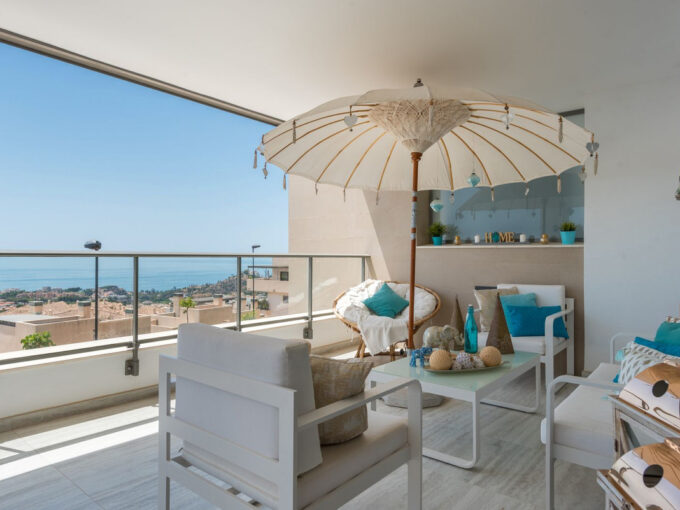 Terrace view Beautiful Corner Apartment for Sale in Benalmadena
