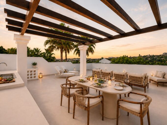 Rooftop terrace from Duplex Penthouse for Sale in Aloha Gardens. Property for sale in Marbella.