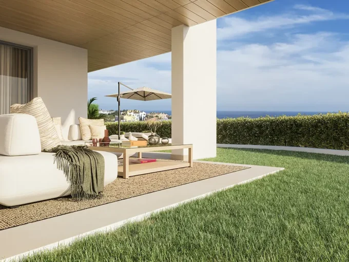 Garden New Apartment in Manilva for Sale. Real estate for sale in Marbella.