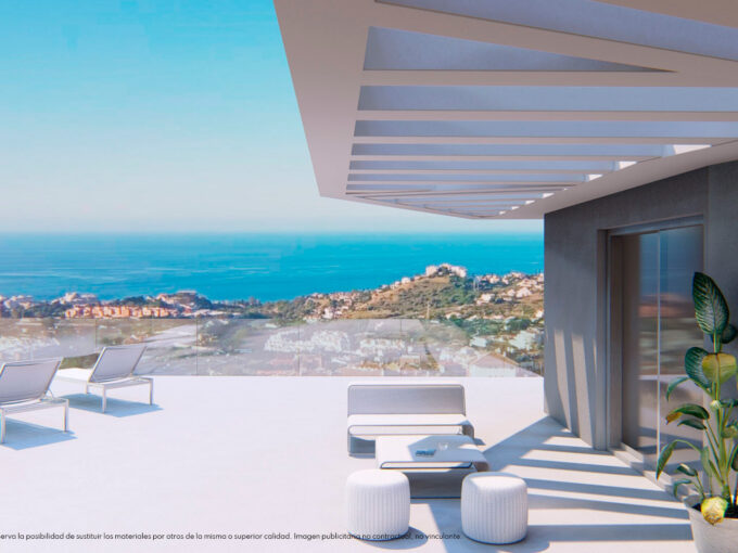 Terrace New Elegant Apartment in Benalmadena for Sale. Property for sale in Marbella.