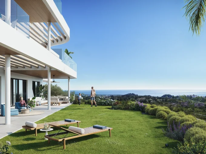 Garden New Apartment for Sale in Mijas. Property for sale in Marbella.