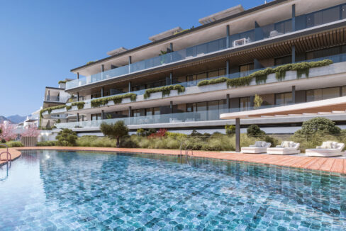 Pool New Apartment for Sale in Cancelada. Property for sale in Marbella.