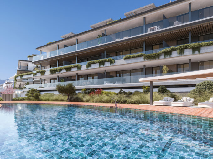 Pool New Apartment for Sale in Cancelada. Property for sale in Marbella.