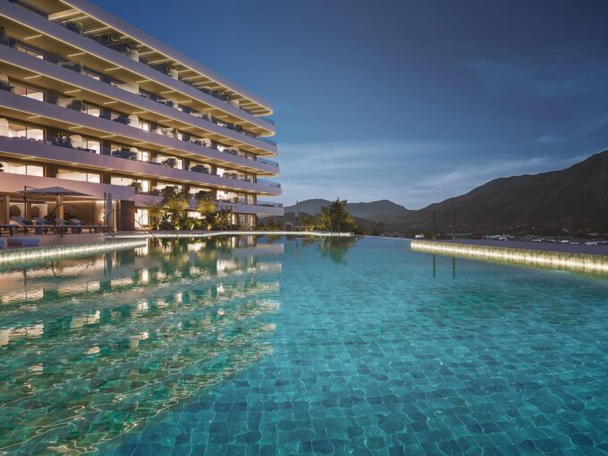Pool New Apartment for Sale in Estepona. Real estate for sale in Marbella.