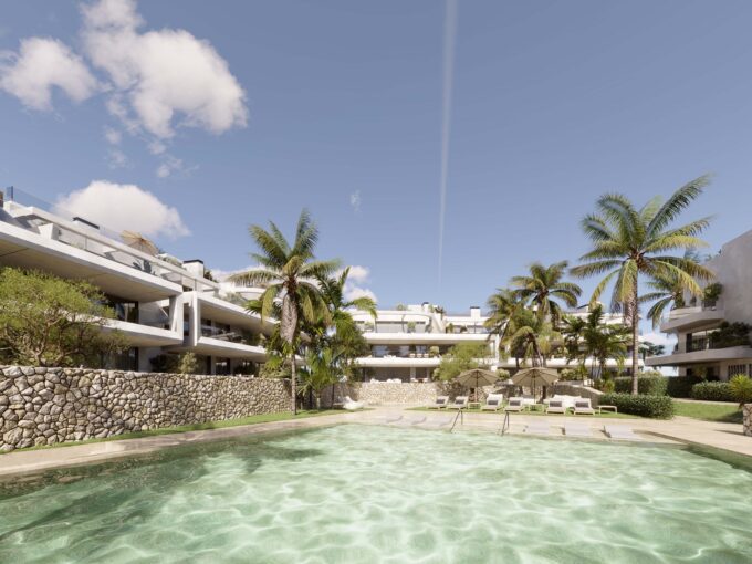 Pool New Boutique Apartment in Estepona for Sale. Property for sale in Marbella.