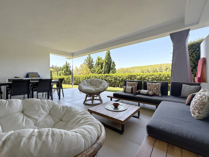 Terrace Corner Ground Floor Apartment for Sale in Casares Costa