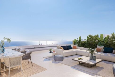 Terrace view New Apartment for Sale in Estepona. Real estate for sale in Marbella.
