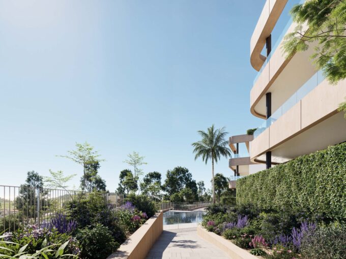 Outdoor New Golfside Apartment in Estepona for Sale. Real estate for sale in Marbella.