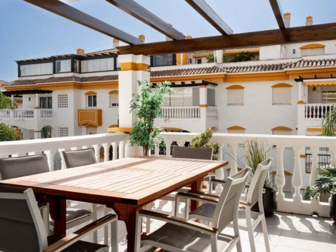 Outdoor table Stylish Renovated Penthouse in Nueva Andalucía for Sale